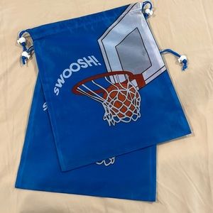 🆕 2 - BASKETBALL “SWOOSH” Pull String Bags